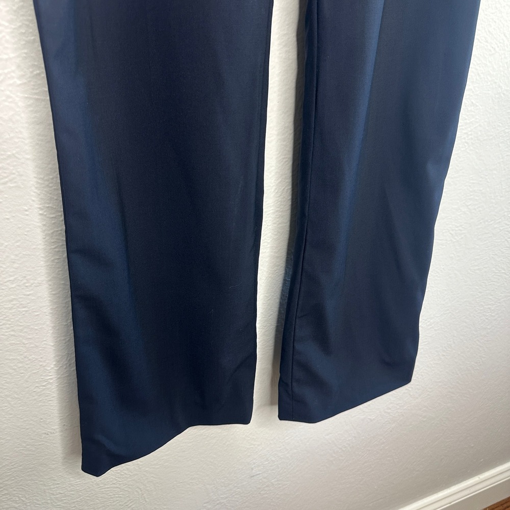 Lafayette148 New York Women's Menswear Stretch Wool Pants Navy Trousers Size 6 - Picture 5 of 9